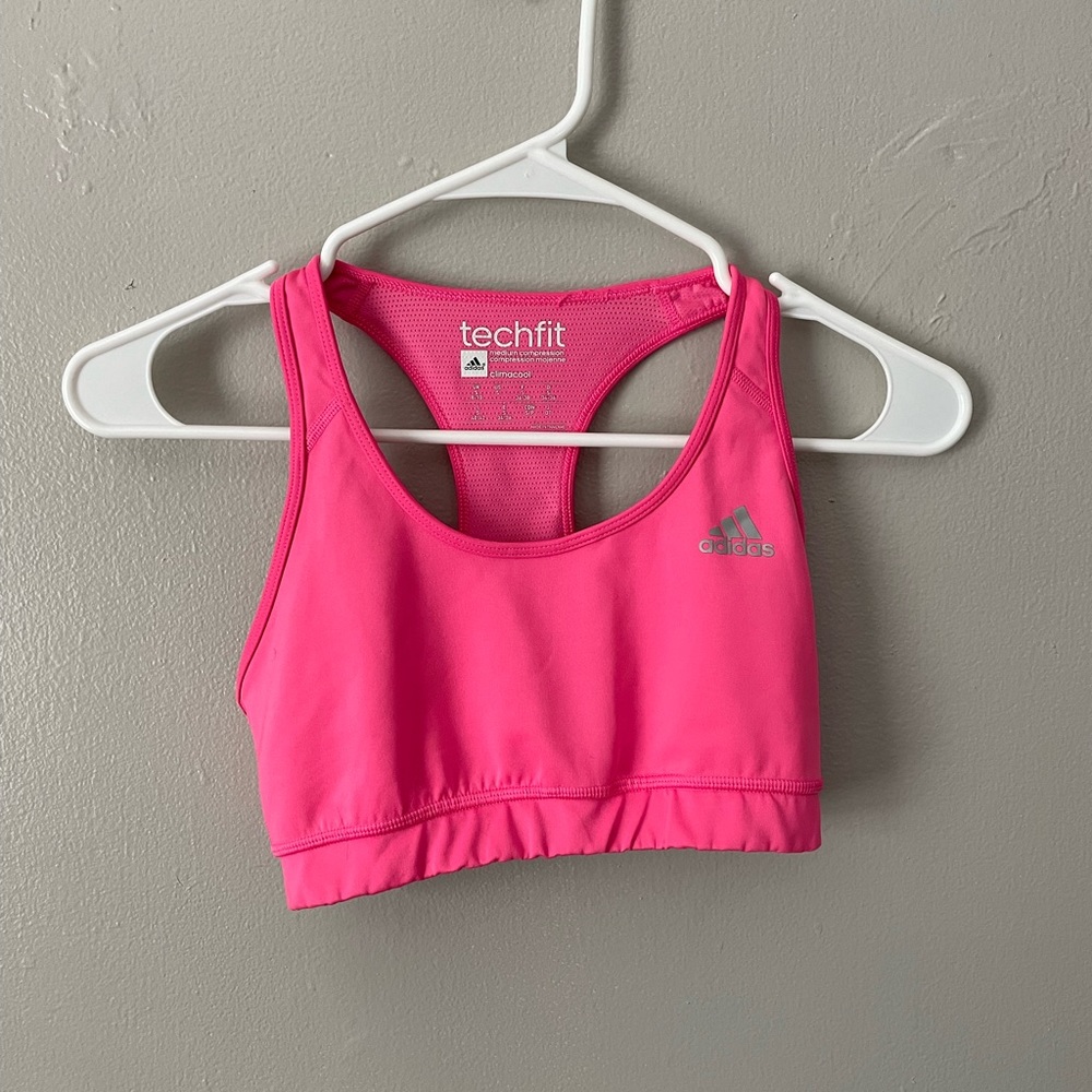 Adidas Bright Pink Sports Bra (S)